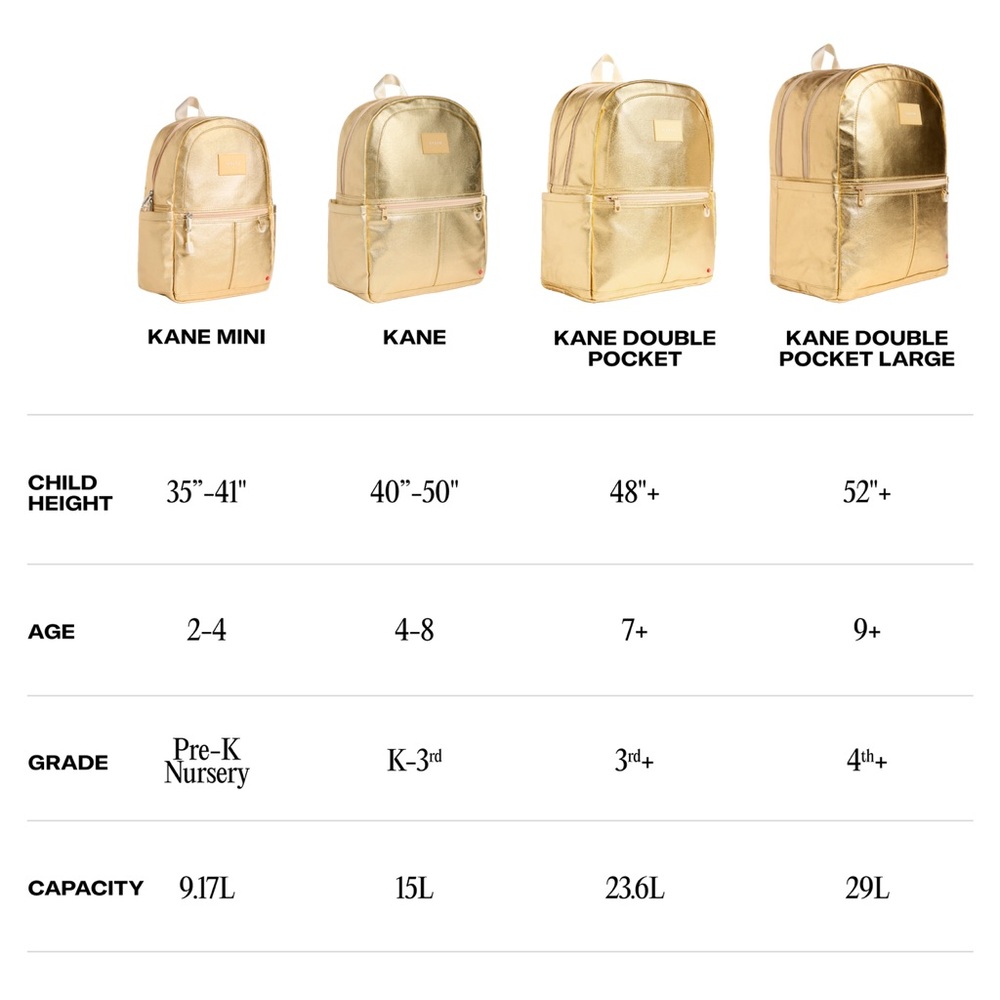 KANE BACKPACK STATE Metallic Gold Backpack BNWT - Picture 2 of 9